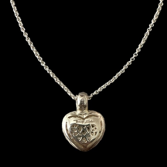 Thomas Sabo 925 Sterling Silver Pavé Heart Pendant Necklace - Picture 4 of 7